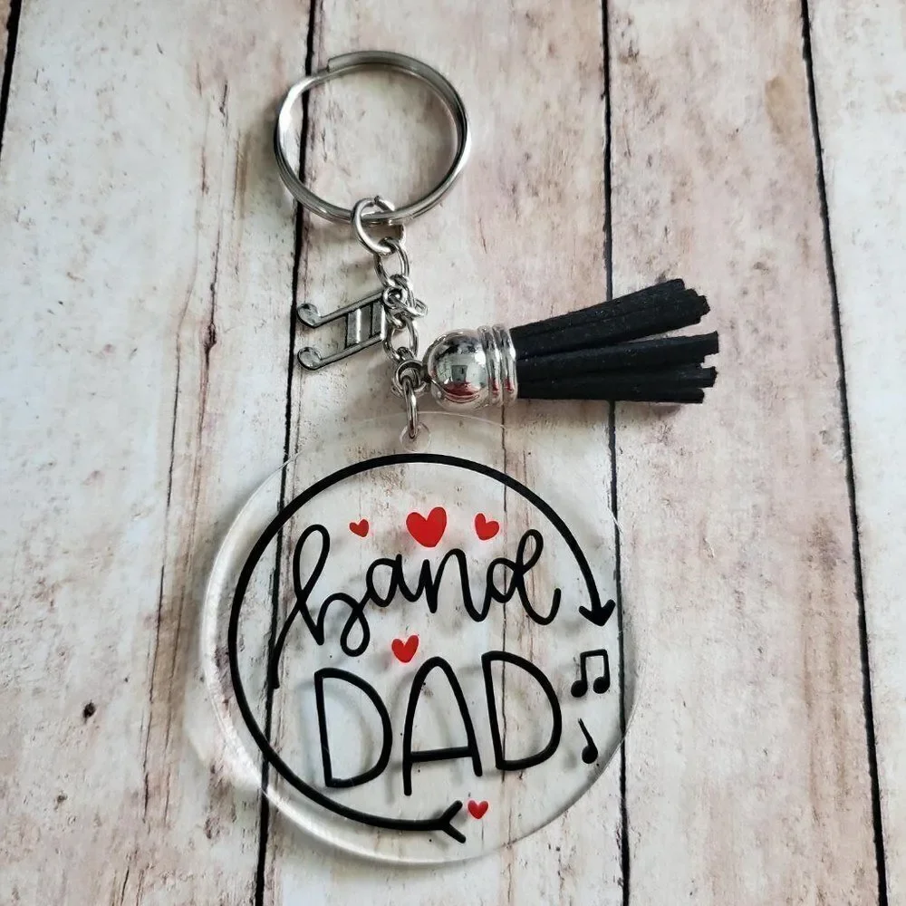 Band Mom Keychain, Band Dad Keychain, Music Note Keychain